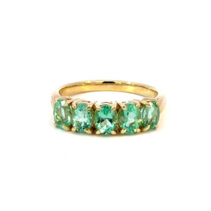 9K YG Ring Colombian Emerald 1.77ct Size O