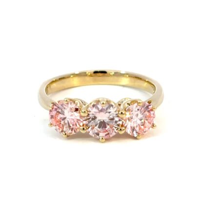 9K YG Ring Pink LG DI 2.01ct Size O