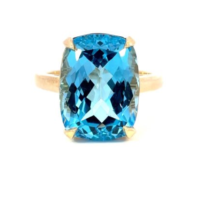 9K YG Ring Topaz 13.75ct Size O