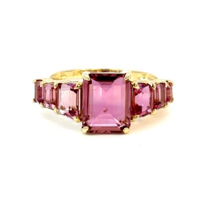 9K YG Ring Pink Tourmaline 3.98ct Size O