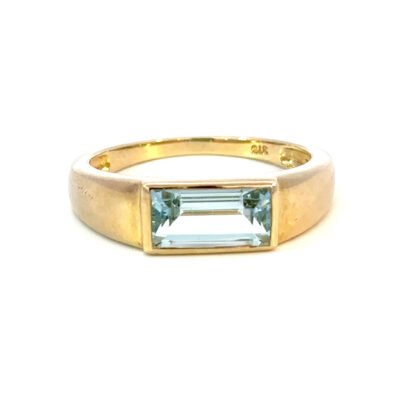 9K YG Ring Aquamarine 1.34ct Size O