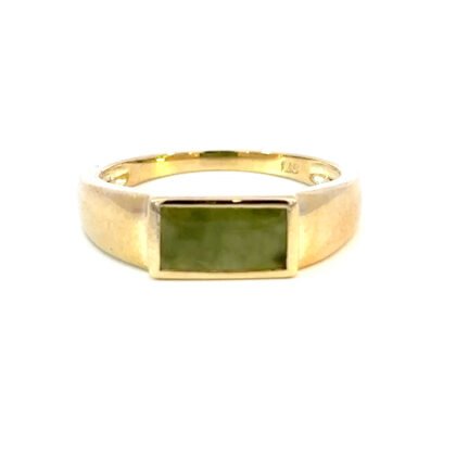 9K YG Ring Greenstone Size O