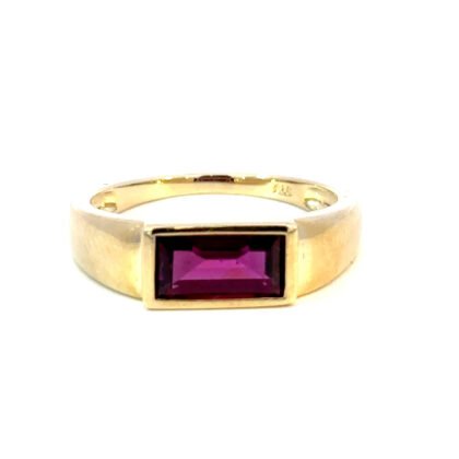 9K YG Ring Rhodolite Garnet 1.98ct Size O