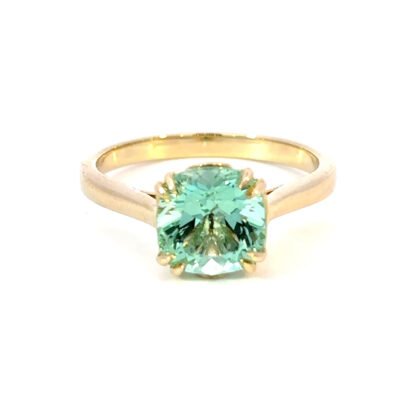 9K YG Ring Colombian Emerald 2.09ct Size O