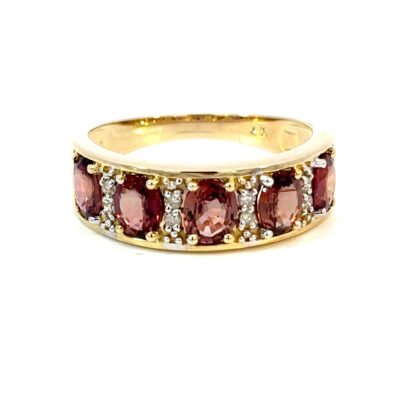 9K YG Ring Ruby 1.94ct DI H/SI 0.08ct Size O