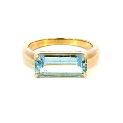 9K YG Ring Aquamarine 2.85ct Size O