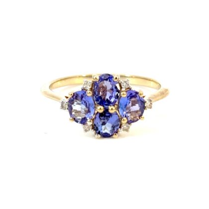 9K YG Ring Tanzanite 1.06ct DI 0.06ct H/SI Size O